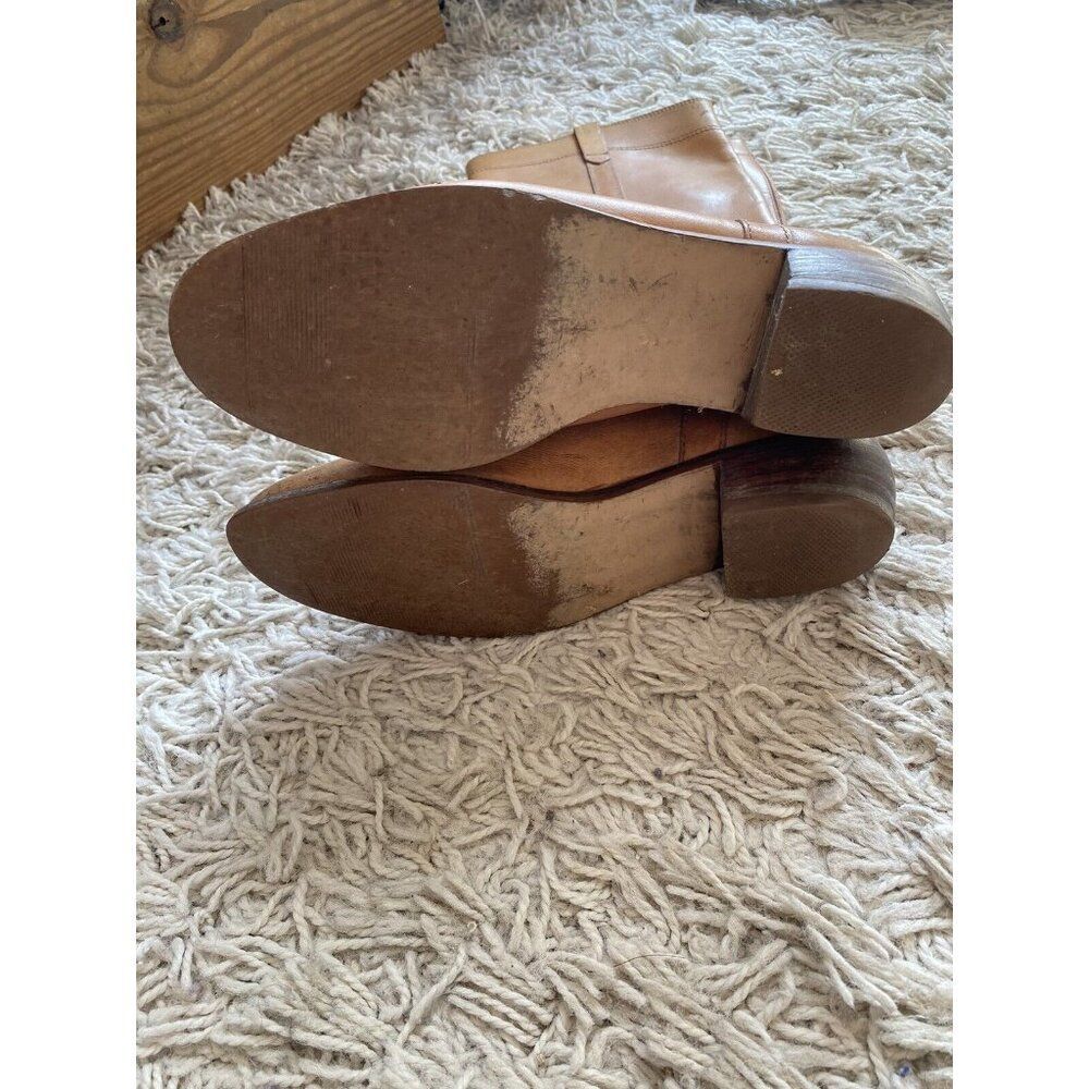 Vintage Endicott Johnson Boots Camel Leather Heeled Tan Knee High 8 M View 5